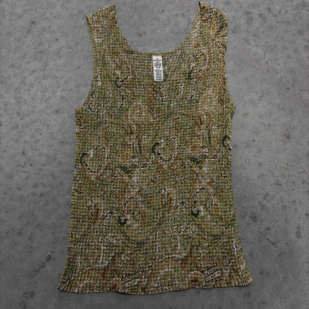 Vintage 90s earthy tones paisley print tank.